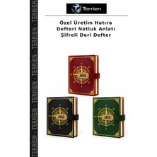 Terrien Özel Üretim Hatıra Defteri Notluk Anlatı Şifreli Deri Defter