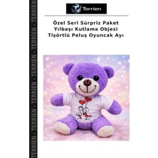 Terrien Özel Seri Sürpriz Paket Yılbaşı Kutlama Objesi Tişörtlü Peluş Oyuncak Ayı