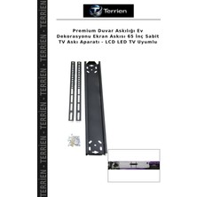 Terrien Premium Duvar Askılığı Ev Dekorasyonu Ekran Askısı 65 Inç Sabit Tv Askı Aparatı - LCD LED Tv Uyumlu