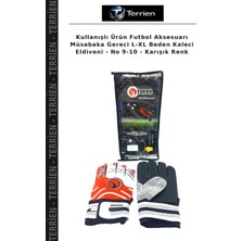 Terrien Kullanışlı Ürün Futbol Aksesuarı Müsabaka Gereci L-Xl Beden Kaleci Eldiveni - No 9-10 - Karışık Renk