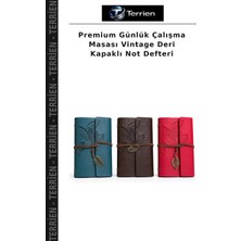 Terrien Premium Günlük Çalışma Masası Vintage Deri Kapaklı Not Defteri