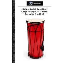 Terrien Delux Serisi Ses Okul Çalgı Ahşap Çift Taraflı Darbuka NO:1017