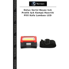 Terrien Delux Serisi Beyaz Isık Pratik Işık Kampa Hazırlık Pilli Kafa Lambası LED