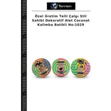 Terrien Özel Üretim Telli Çalgı Stil Sahibi Dekoratif Alet Coconat Kalimba Batikli NO:1029