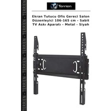 Terrien Ekran Tutucu Ofis Gereci Salon Düzenleyici 106-165 cm - Sabit Tv Askı Aparatı - Metal - Siyah