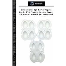Terrien Delux Serisi Içli Köfte Yapma Kalıbı 4'lü Plastik Mutfak Eşyası Ev Aletleri Hamur Şekillendirici