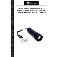 Terrien Delux Serisi Taşınabilir Alet Seyahat Aleti Araba Aksesuarı Zoom Odaklamalı LED El Feneri
