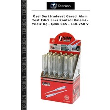 Terrien Özel Seri Hırdavat Gereci Akım Test Edici Lüks Kontrol Kalemi - Yıldız Uç - Çelik C45 - 110-250 V