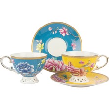 Es Dekor Verona 2li Sarı Mavi Çay Fincan Seti 200ML Butik Mutfak