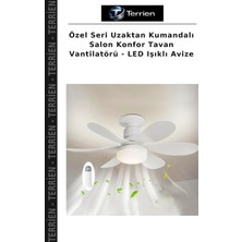 Terrien Özel Seri Uzaktan Kumandalı Salon Konfor Tavan Vantilatörü - LED Işıklı Avize