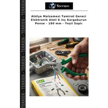 Terrien Atölye Malzemesi Tamirat Gereci Elektronik Aleti 6 Inç Kargaburun Pense - 160 mm - Yeşil Saplı