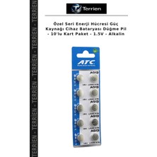 Terrien Özel Seri Enerji Hücresi Güç Kaynağı Cihaz Bataryası Düğme Pil - 10'lu Kart Paket - 1.5V - Alkalin