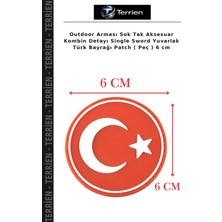 Terrien Outdoor Arması Sok Tak Aksesuar Kombin Detayı Single Sword Yuvarlak Türk Bayrağı Patch ( Peç ) 6 cm