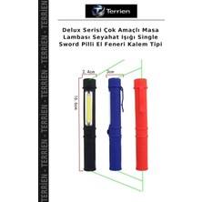 Terrien Delux Serisi Çok Amaçlı Masa Lambası Seyahat Işığı Single Sword Pilli El Feneri Kalem Tipi
