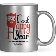 BK Gift Kişiye Özel Noel Baba Mutlu Yıllar Gümüş Yaldızlı Kupa Bardak - 4