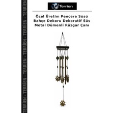 Terrien Özel Üretim Pencere Süsü Bahçe Dekoru Dekoratif Süs Metal Dümenli Rüzgar Çanı
