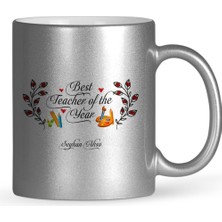 BK Gift Kişiye Özel Yılın En Iyi Öğretmeni Gümüş Yaldızlı Kupa Bardak - 1