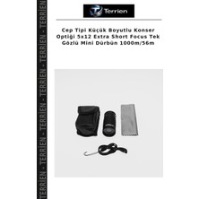 Terrien Cep Tipi Küçük Boyutlu Konser Optiği 5X12 Extra Short Focus Tek Gözlü Mini Dürbün 1000M/56M