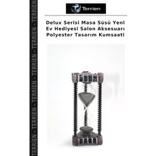 Terrien Delux Serisi Masa Süsü Yeni Ev Hediyesi Salon Aksesuarı Polyester Tasarım Kumsaati