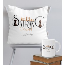 BK Gift Kişiye Özel Satranç Öğretmeni Temalı Yastık Kupa Seti - 1