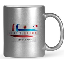 BK Gift Kişiye Özel Fransızca Öğretmeni Gümüş Yaldızlı Kupa Bardak - 1