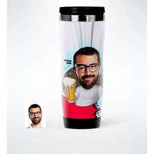 BK Gift Kişiye Özel Şerefe Karikatürlü Çelik Termos Bardak - 1