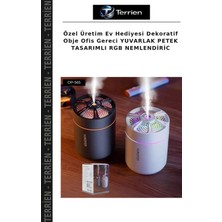 Terrien Özel Üretim Ev Hediyesi Dekoratif Obje Ofis Gereci Yuvarlak Petek Tasarımlı Rgb Nemlendiric
