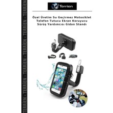Terrien Özel Üretim Su Geçirmez Motosiklet Telefon Tutucu Ekran Koruyucu Sürüş Yardımcısı Gidon Standı