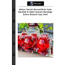 Terrien Delux Serisi Borosilikat Cam Bardak 6 Adet Içecek Bardağı Sofra Düzeni Çay Seti