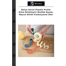 Terrien Delux Serisi Plastik Pratik Elma Dilimleyici Mutfak Eşyası Meyve Dilimi Fonksiyonel Alet