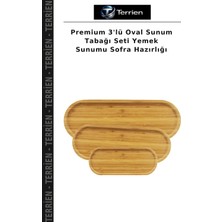 Terrien Premium 3'lü Oval Sunum Tabağı Seti Yemek Sunumu Sofra Hazırlığı