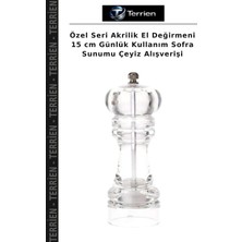 Terrien Özel Seri Akrilik El Değirmeni 15 cm Günlük Kullanım Sofra Sunumu Çeyiz Alışverişi