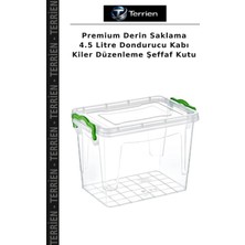 Terrien Premium Derin Saklama 4.5 Litre Dondurucu Kabı Kiler Düzenleme Şeffaf Kutu
