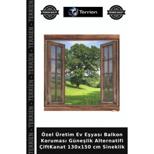 Terrien Özel Üretim Ev Eşyası Balkon Koruması Güneşlik Alternatifi Çiftkanat 130X150 cm Sineklik