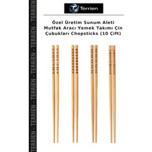 Terrien Özel Üretim Sunum Aleti Mutfak Aracı Yemek Takımı Çin Çubukları Chopsticks (10 Çift)