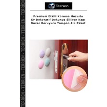 Terrien Premium Etkili Koruma Huzurlu Ev Dekoratif Dokunuş Silikon Kapı Duvar Koruyucu Tampon 4lü Paket