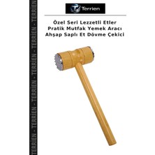 Terrien Özel Seri Lezzetli Etler Pratik Mutfak Yemek Aracı Ahşap Saplı Et Dövme Çekici