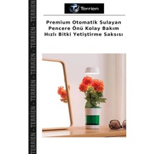 Terrien Premium Otomatik Sulayan Pencere Önü Kolay Bakım Hızlı Bitki Yetiştirme Saksısı