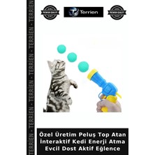 Terrien Özel Üretim Peluş Top Atan Interaktif Kedi Enerji Atma Evcil Dost Aktif Eğlence