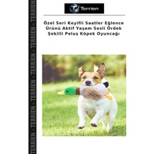 Terrien Özel Seri Keyifli Saatler Eğlence Ürünü Aktif Yaşam Sesli Ördek Şekilli Peluş Köpek Oyuncağı