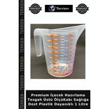 Terrien Premium Içecek Hazırlama Tezgah Üstü Ölçükabı Sağlığa Dost Plastik Dayanıklı 1 Litre