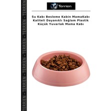 Terrien Su Kabı Besleme Kabin Mamakabı Kaliteli Dayanıklı Sağlam Plastik Küçük Yuvarlak Mama Kabı