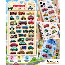 Abnturk Kabartmalı Akrilik 3 Boyutlu Sticker Parlak Tasarımlı Taşıt Araç Figürlü Yüksek Kaliteli 22X10CM Ambalaj Boyutu 3D Sticker