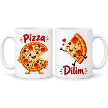 Bşk Virgo Pizza ve Dilim 2'li Porselen Kupa Seti - Model 365 BSK2026