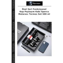 Terrien Özel Seri Fonksiyonel Kap Paylaşım Kabı Sporcu Matarası Termos Set 500 ml