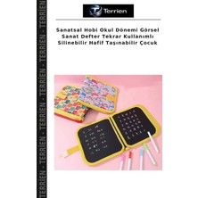 Terrien Sanatsal Hobi Okul Dönemi Görsel Sanat Defter Tekrar Kullanımlı Silinebilir Hafif Taşınabilir Çocuk