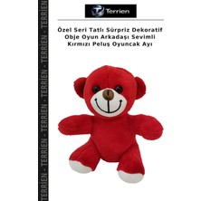 Terrien Özel Seri Tatlı Sürpriz Dekoratif Obje Oyun Arkadaşı Sevimli Kırmızı Peluş Oyuncak Ayı