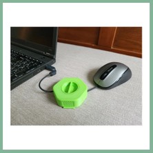 Bşk Virgo 3D Baskı Taşınabilir Kablo Düzenleyici Makara Şarj ve USB Kablo Toplayıcı Döner Kablo Sarıcı - Yeşil BSK2026
