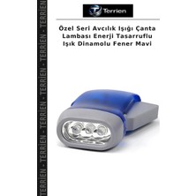 Terrien Özel Seri Avcılık Işığı Çanta Lambası Enerji Tasarruflu Işık Dinamolu Fener Mavi