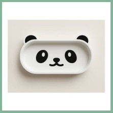 Bşk Virgo 3D Baskı Panda Gözlük Tepsisi Sevimli Masaüstü Gözlük Tutucu ve Kalemlik Tepsisi Beyaz Siyah BSK2026